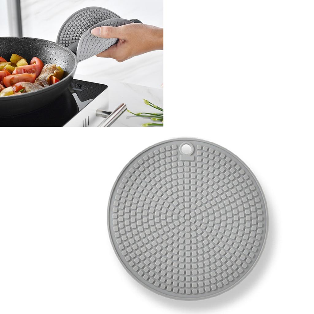 Silicone Trivet Mats Heat Insulation Round Pot Holders Anti Slip for Kitchen Dining Table Countertops