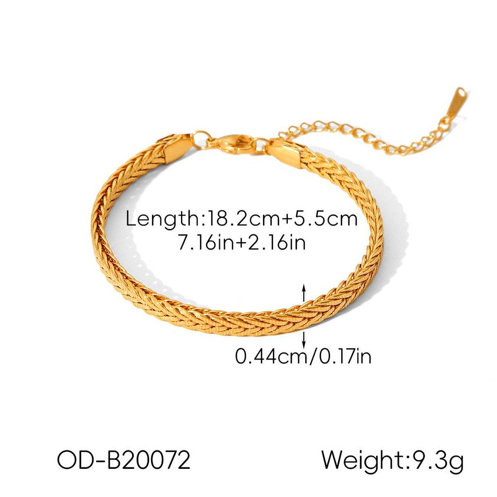 Pozłacany 18k Zestaw Bransolet ze Stali Nierdzewnej w Stylu Retro dla Kobiet - Biżuteria Ręczna w Stylu Light Luxury