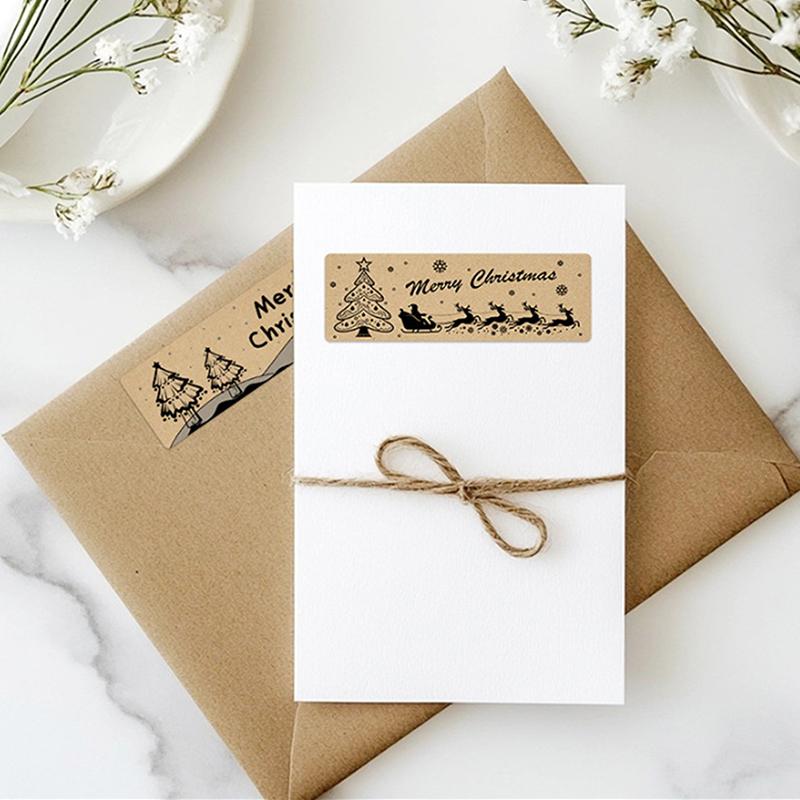 250Pcs/Roll Merry Christmas Stickers For Gifts Decorative Envelope Seal Stickers For Holiday Cards Present Box Party Favors