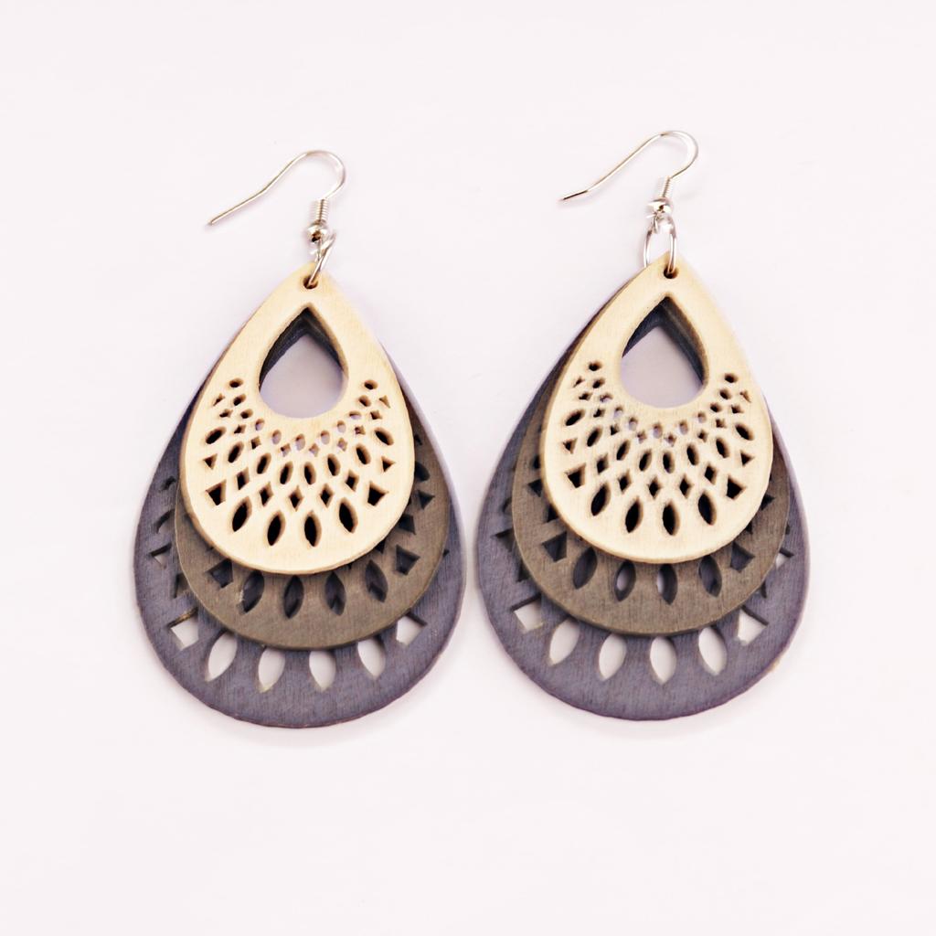 Womens 2025 Handmade Wooden Mixed Color Women's Wood Drop Earrings Summer Vintage Party Gift Women Jewelry Bohemian earrings hot