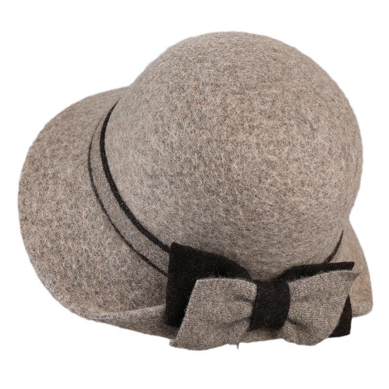Hat women's autumn and winter woolen woolen basin hat fashion retro temperament socialite top hat bucket hat