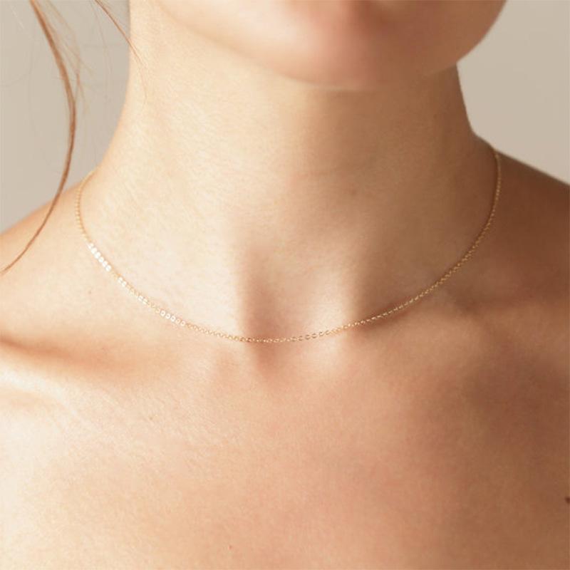 

New European and American style boutique necklace, new women s simple chain collarbone chain wholesale срібний