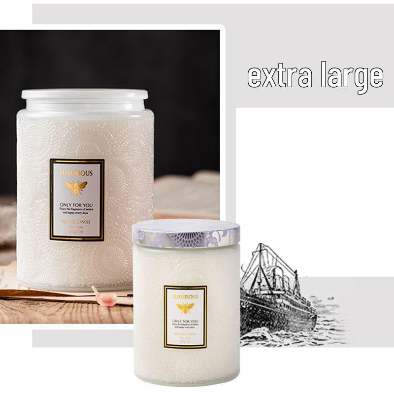 

400g Chinese Style Extra Large Soy Wax Scented Candle - Romantic Fragrance for Bedroom, Home, or Birthday Gift Sea Breeze [Slightly Acidic]