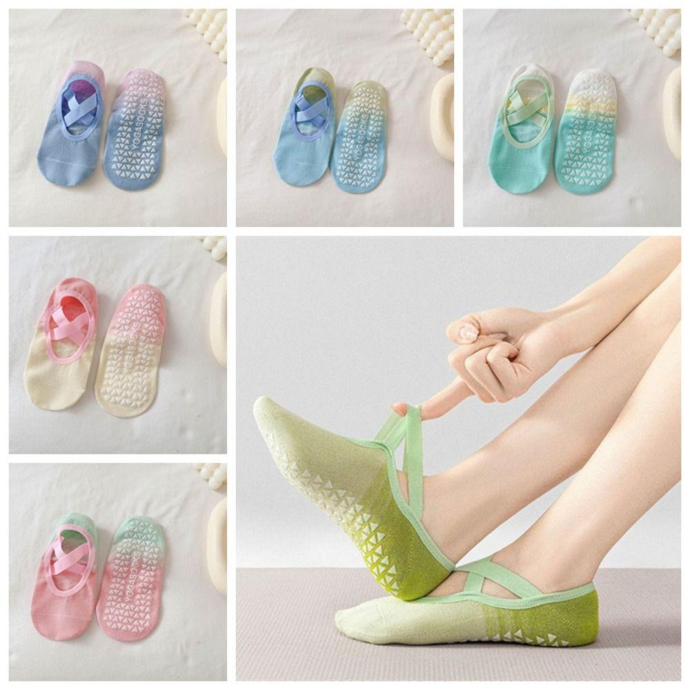 6pairs Breathable Towel Bottom Hosiery Non-Slip Dot Silicone Floor Socks Fitness Yoga Socks  Sports