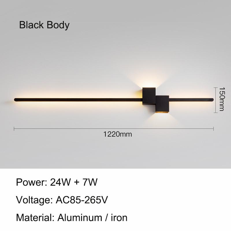 Modern Minimalist LED Indoor Wall Lamp Line Lamp Long Strip Wall Light TV Background Wall Bedroom Living Room Aisle Hallway Lamp