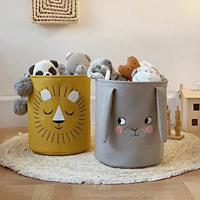 Faltbarer Wäschekorb für Schmutzwäsche für Kinder Babys Kinder Spielzeug Leinen Groß Aufbewahrungskorb Büro Zuhause Organizer