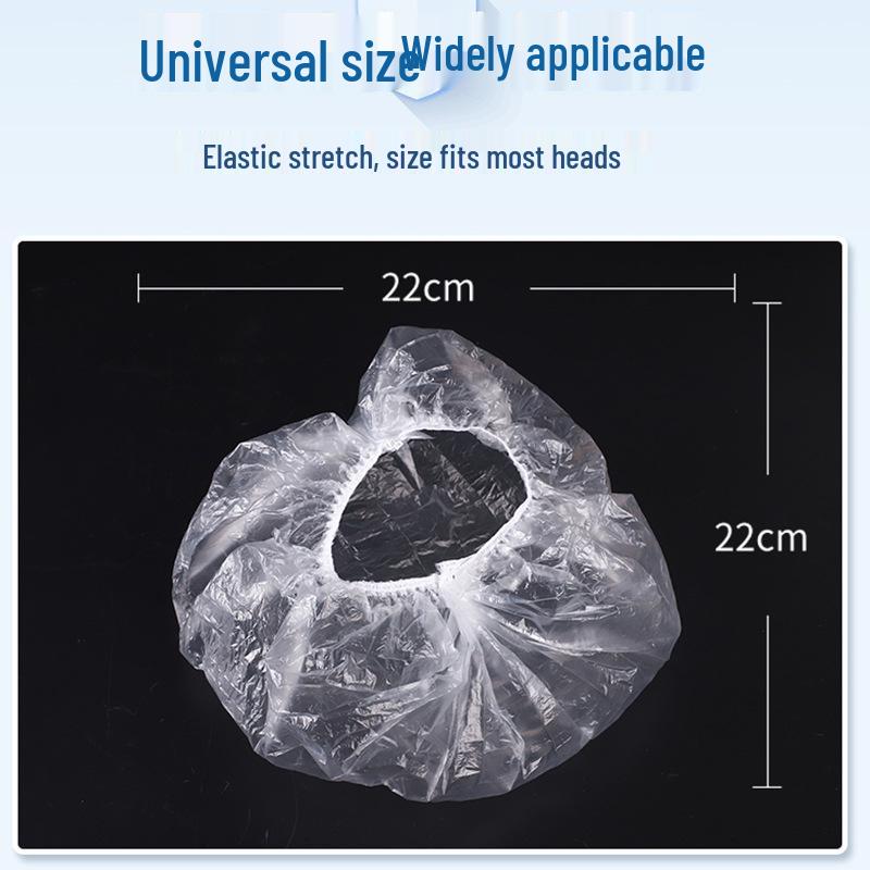 Transparent Disposable PE Plastic Bath Cap - Waterproof and Household-Friendly