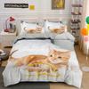Lovely Pet Cat Bedding Set Animal Printed Covers Single Double King Queen Size Duvet Cover Kitty Pattern Polyester Quilt Cover