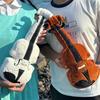 Violin Plushie Funny Decorative Ornaments Realistic Violin Doll Exquisite Simulation Figurine Plush Toys Birthday Gift for Child