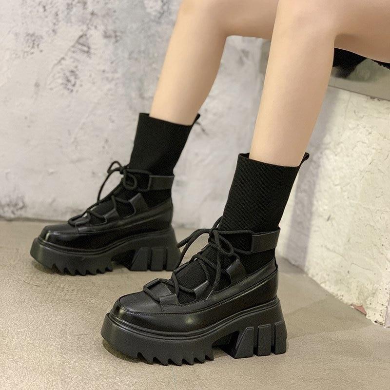 Bottines chaussettes d'hiver pour femme, nouvelles bottines