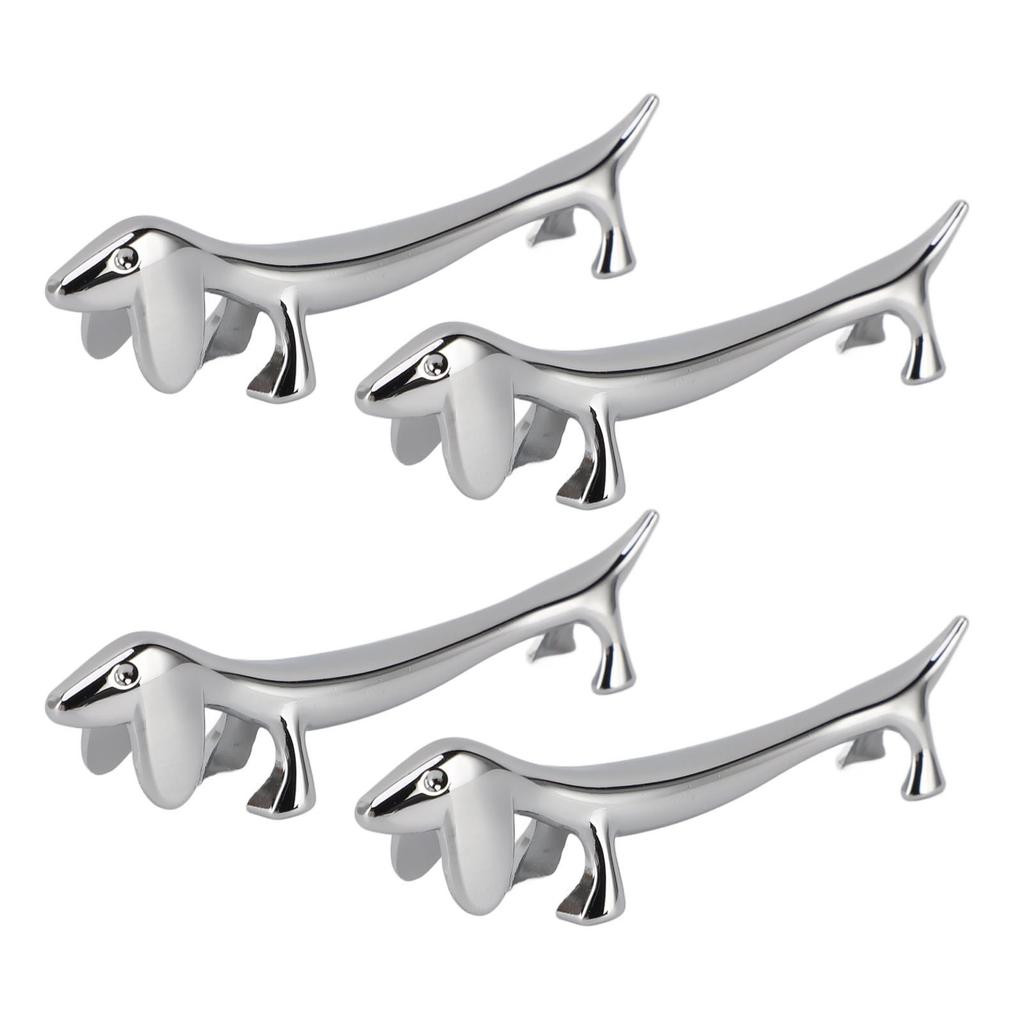 4PCS Cutlery Rest Silver Chopstick Stand Electroplated Polished Zinc Alloy Animal Shape Versatile Holder Rack for Fork Spoon