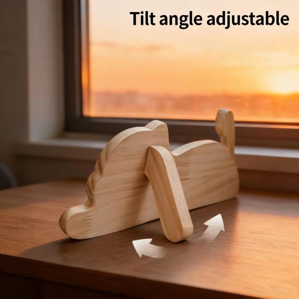 Rotatable Tail Cat Shape Photo Frame Adjustable Angle Kitten Wooden Photo Holder  Memorial Gift