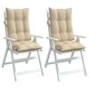 High Back Cushions 2 pcs Beige Oxford Fabric