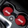 2Pcs Car Logo Non Slip Water Cup Pad For Jeep Renegade Wrangler JL Gladiator PGrand Auto Coasters Interior Anti-skid Mat Holders