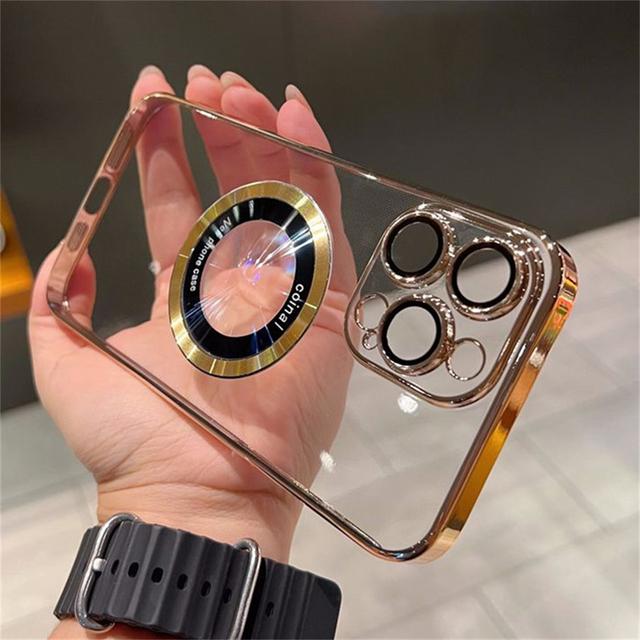 Luxury Plating Magnetic For Magsafe Wireless Charging Case For Iphone 14 Pro Max 13 12 11 X Xs Xr 7 8 Plus Se Hard Clear Cover