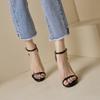 Women's High-heeled Sandals Summer New Simple and Versatile Thin-heeled Large-size Open-toed Sandals