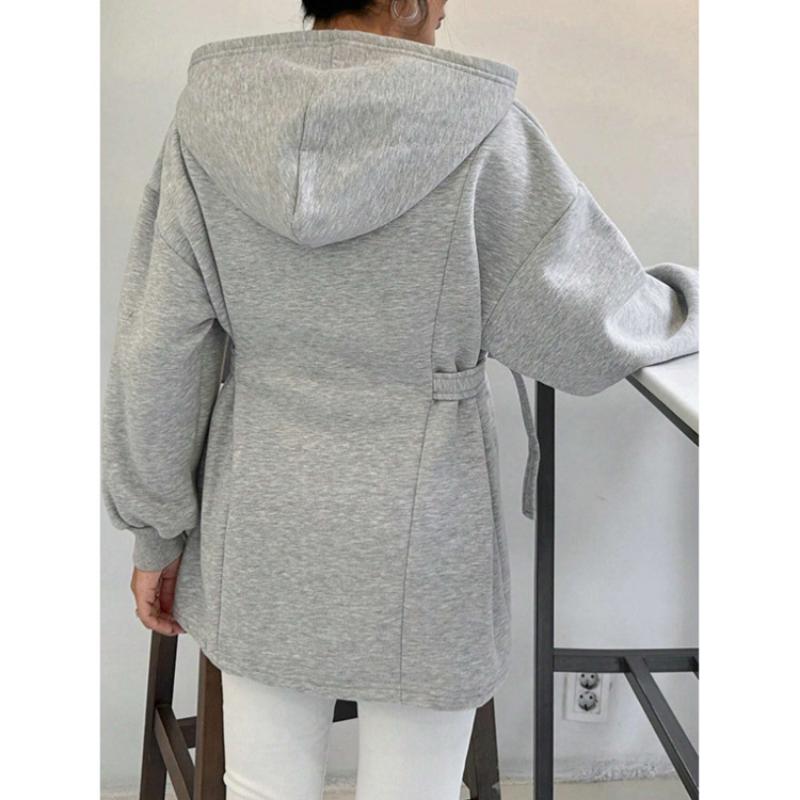 New Spring and Autumn Style Design Is Loose and Slim Solid Color Simple Casual and Versatile Pullover Sweatshirt Women
