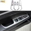 Silver Steel Window Lift Panel Switch Cover Trim For Hyundai Elantra 2016-