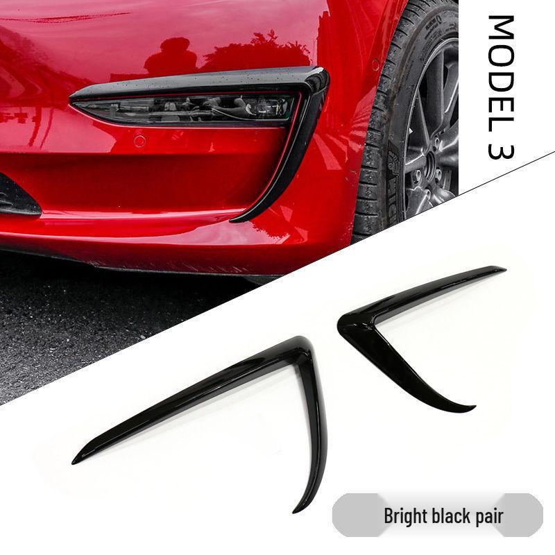 Copertura Sopracciglio Fendinebbia in Fibra di Carbonio per Tesla Model 3/Y - Deflettore Vento e Cornice Decorativa