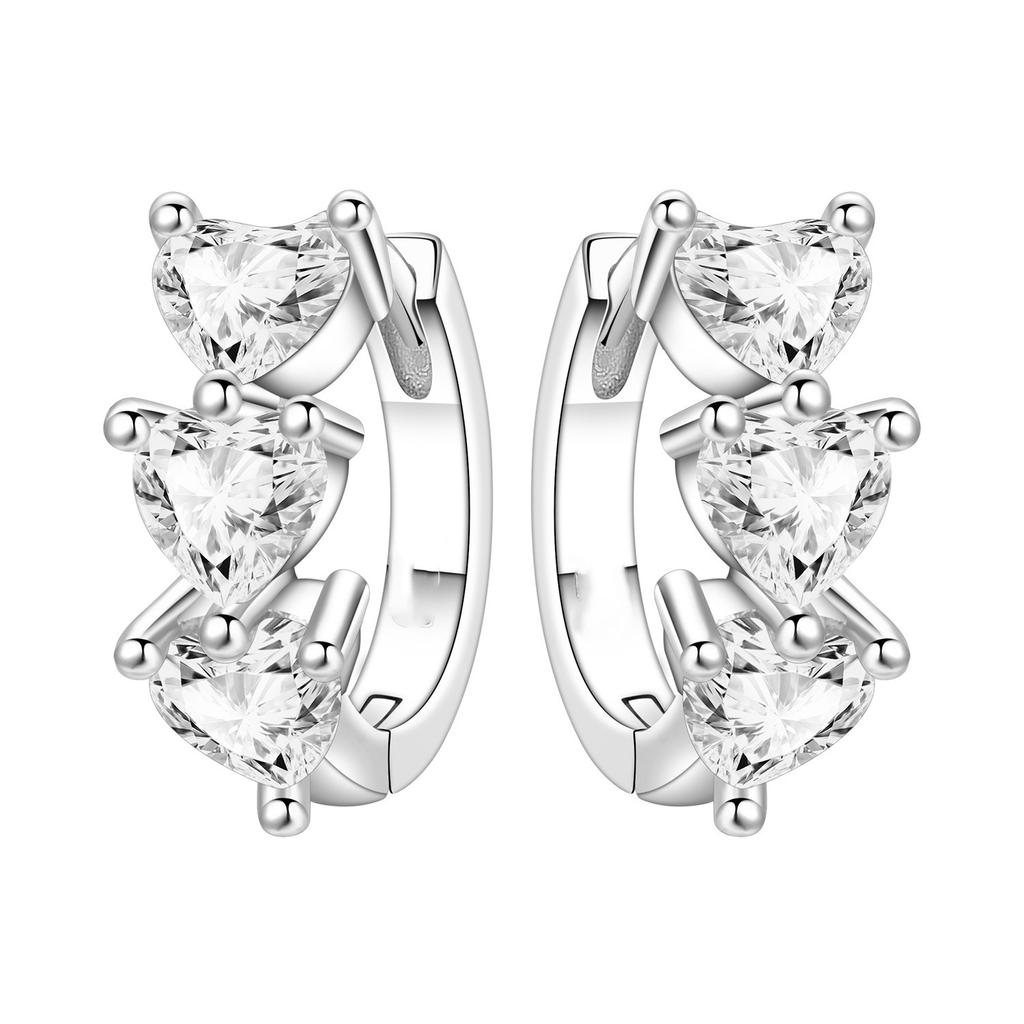 Elegant Heart Zircon Infinity Hoop Earrings Fashionable Advanced Temperament Jewelry For Women