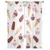 Ice Cream Cone And Cupcakes Tulle Curtain For Living Room Sheer Valance Curtain For Kitchen Bedroom Window Drapes