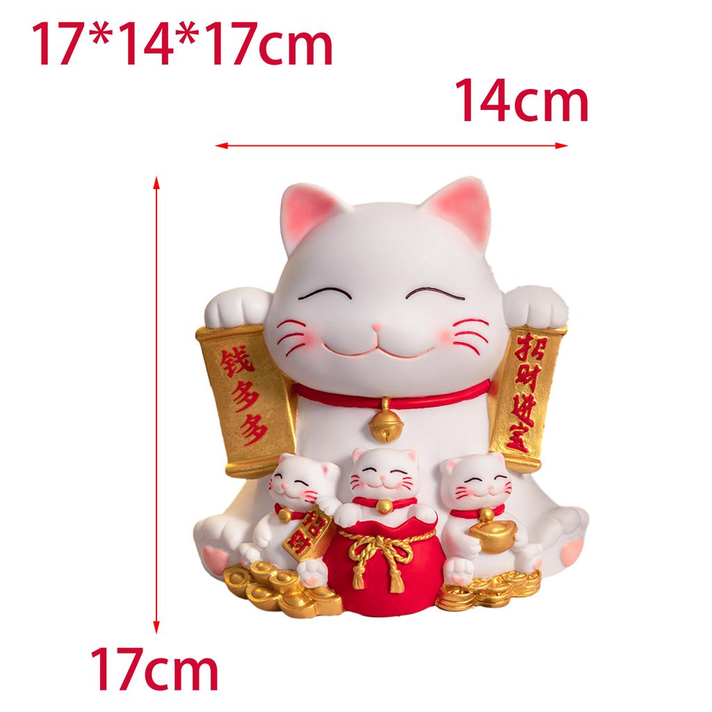 Maneki Neko Cat Piggy Bank Animal Statue Cat Figurine Piggy Bank for Chinese New Year Gift Home Decoration Easter Gifts Kids