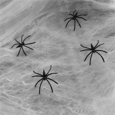 1200 m² Spinnennetze, 300 g, weiße Spinnennetz-Halloween-Dekoration mit 100 künstlichen Spinnen, Super