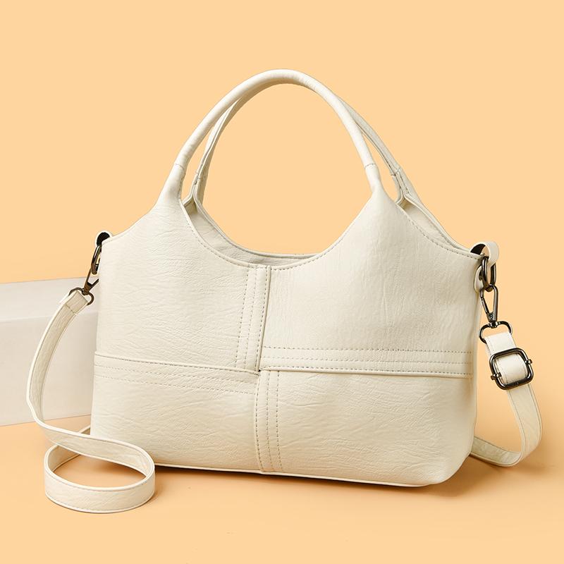 Soft leather quilted handbag shoulder messenger tote women s bag белый