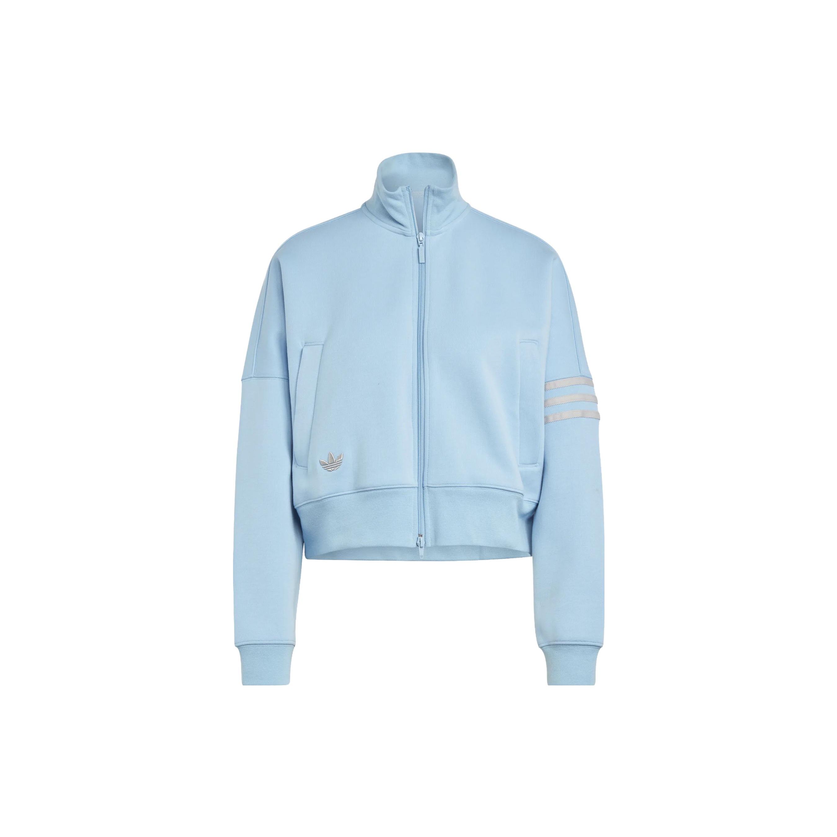 

Adidas Originals American Vintage Collection SS23 Solid Color Striped Cropped Long Sleeve Jacket Women jackets Blue IB7315 M