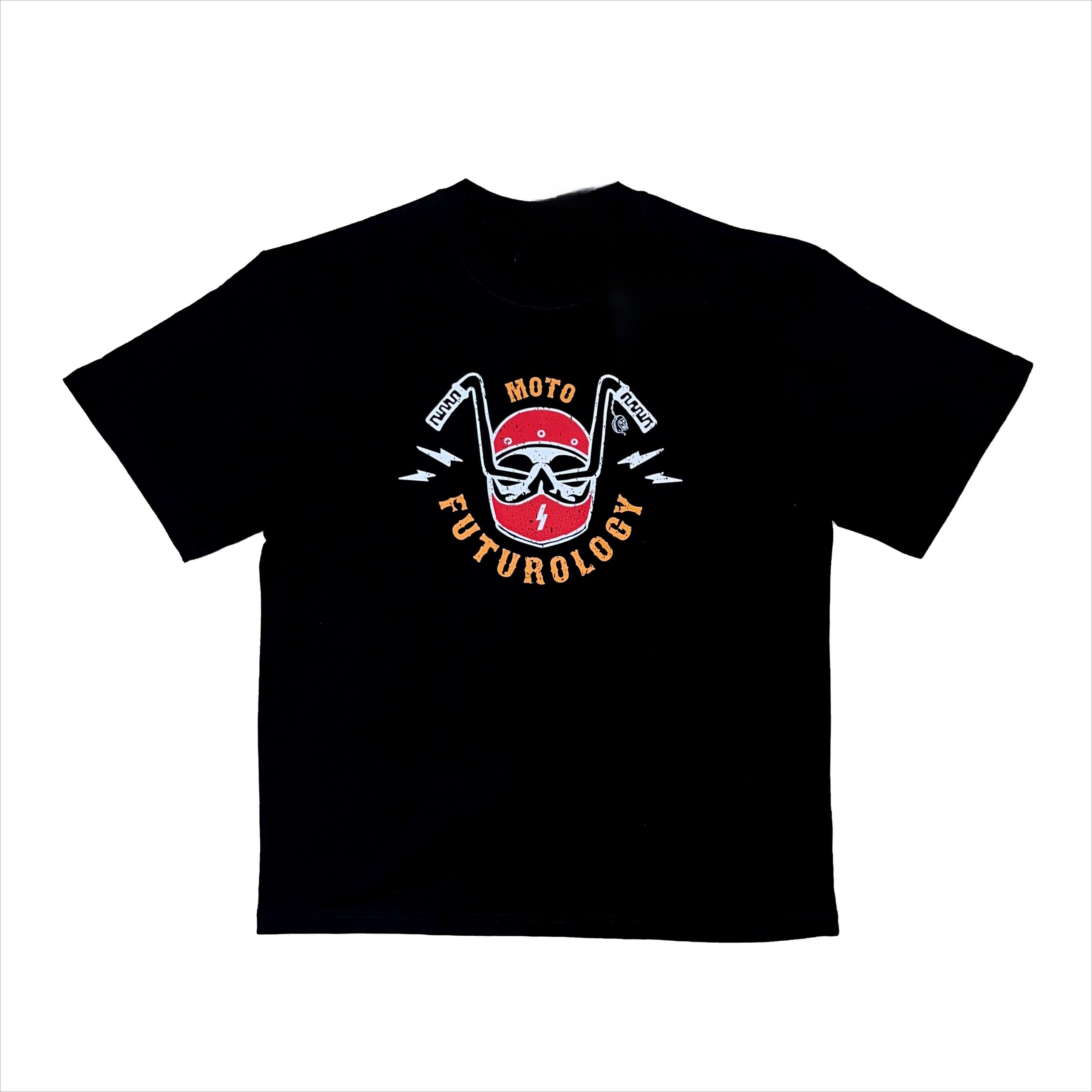 Retro Locomotive Crack Print Tshirt Shortsleeved Motorcycle Helmet Mens and Womens Same Loose S