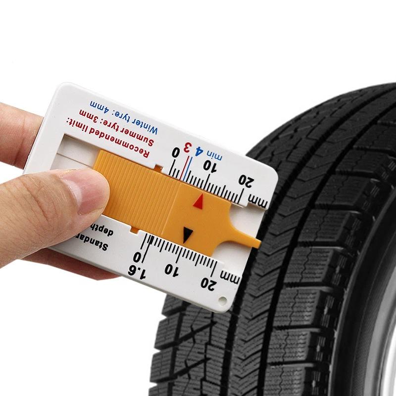 Mini Car Tire Depth Gauge 0-20mm Plastic Indicator Wheel Tread Depth Measuring Tool For Ensuring Safe Driving