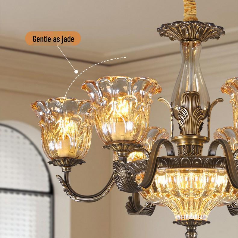 Modern Minimalist Copper Chandelier for Living Room, Restaurant, and Bedroom