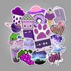 50 Purple Cartoon Graffiti Stickers for Suitcase, Water Bottle, Skateboard, Refrigerator - Waterproof and Mixable Decals