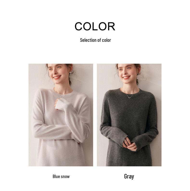 Autumn/Winter Women's Thick Solid Cashmere Knit Dress - Long Loose Wool Skirt