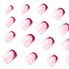 24Pcs/Set Quick Nails Glitter Purple French False Nials Sticker Wearable Waterproof Manicure Finished Nails