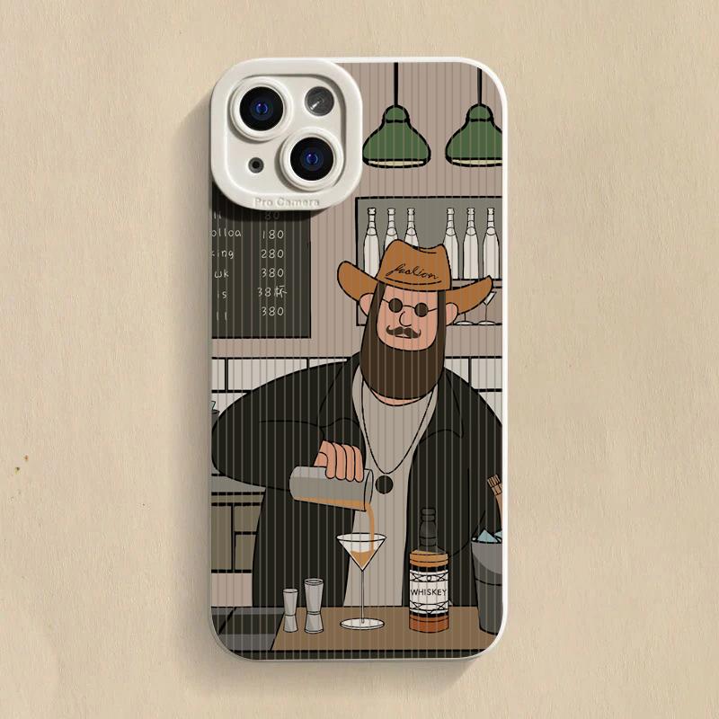 Cartoon Uncle Phone Case For iPhone 16 15 14 13 12 11 Pro Max 15 Pro XS XR X 7 8 16 PLUS SE  Shockproof Soft Silicone Cover