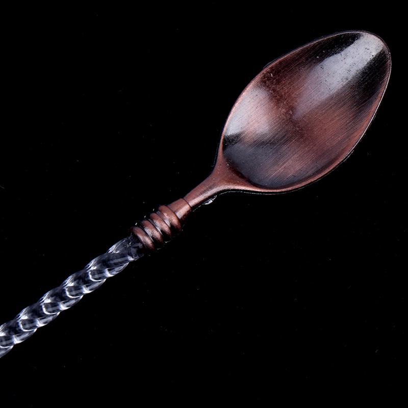 3*Crystal Handle Small Coffee Spoon Sugar Tea Dessert Cutlery Kitchen Tableware
