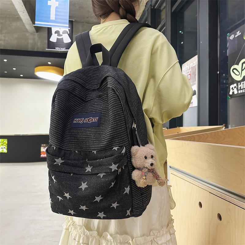 Star Print Backpack Junior High School Student Schoolbag