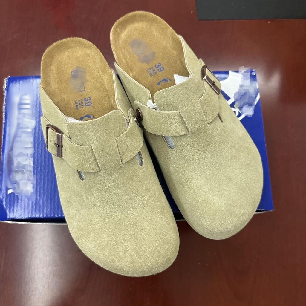 Men’s BK Genuine Leather Retro Toe Semi-Slippers - New, Versatile, and Comfortable Birkenstock Shoes