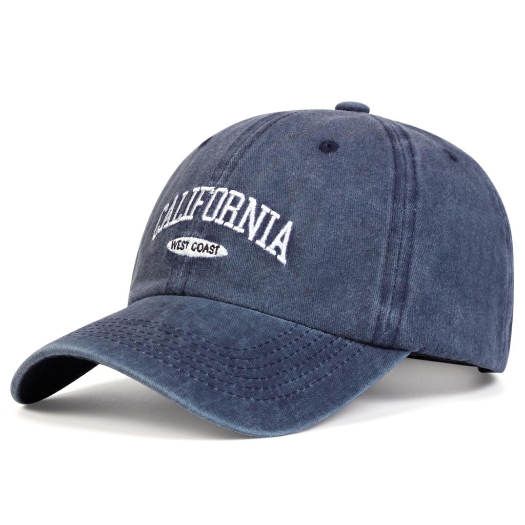 Unisex CALIFORNIA Embroidery Adjustable Washed Baseball Hat Hip Hop Caps Spring Autumn Outdoor Leisure Hats Travel Accessories for Women Men