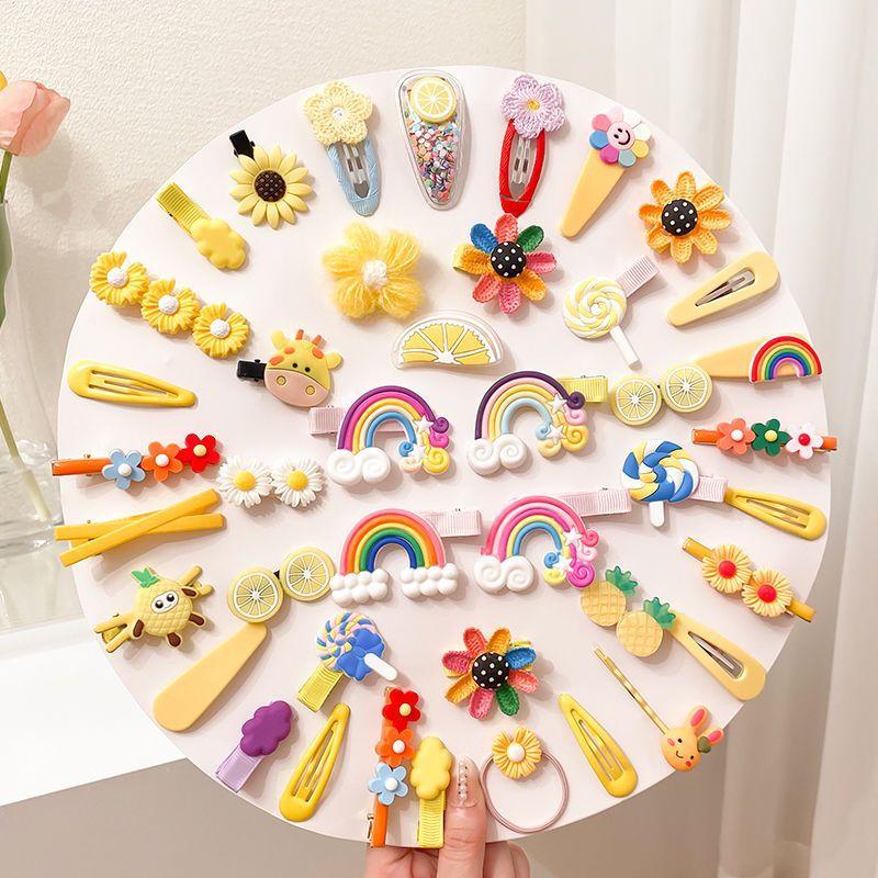 14 / 42Pcs Cartoon Baby Hair Clip Set Flower Fruit Baby Girl Barrettes Bangs Hairpins Kids Hair Accessories