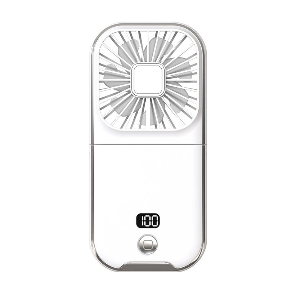 

4-Setting Speed Portable USB Fan 180° Rotating Mini Air Conditioner Fan Neck Fan Dormitory 3000mAh-White