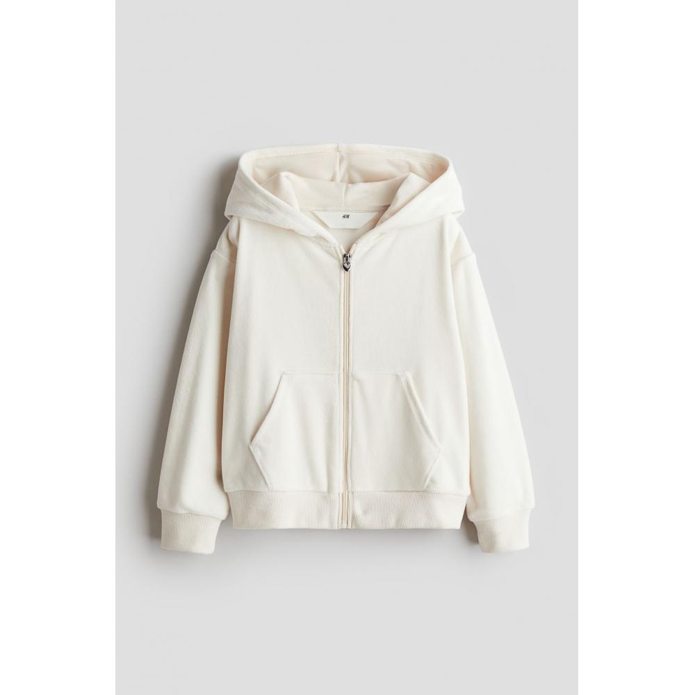 

HM Велюровая толстовка на молнии Натуральный Белый