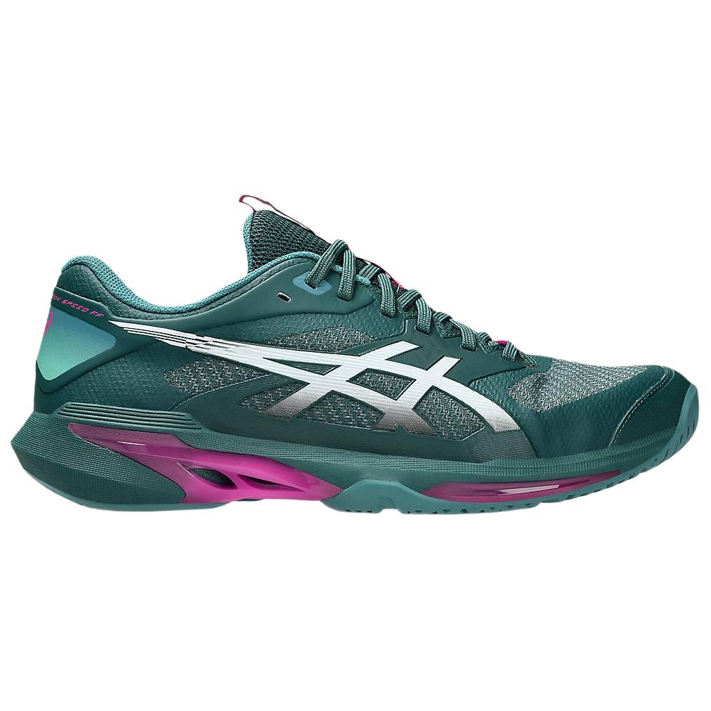 Asics Solution Speed FF 4 Comfortable Fit Rebound Low-Top Tennis Shoes Men sneakers Green Silver 1041A532-300