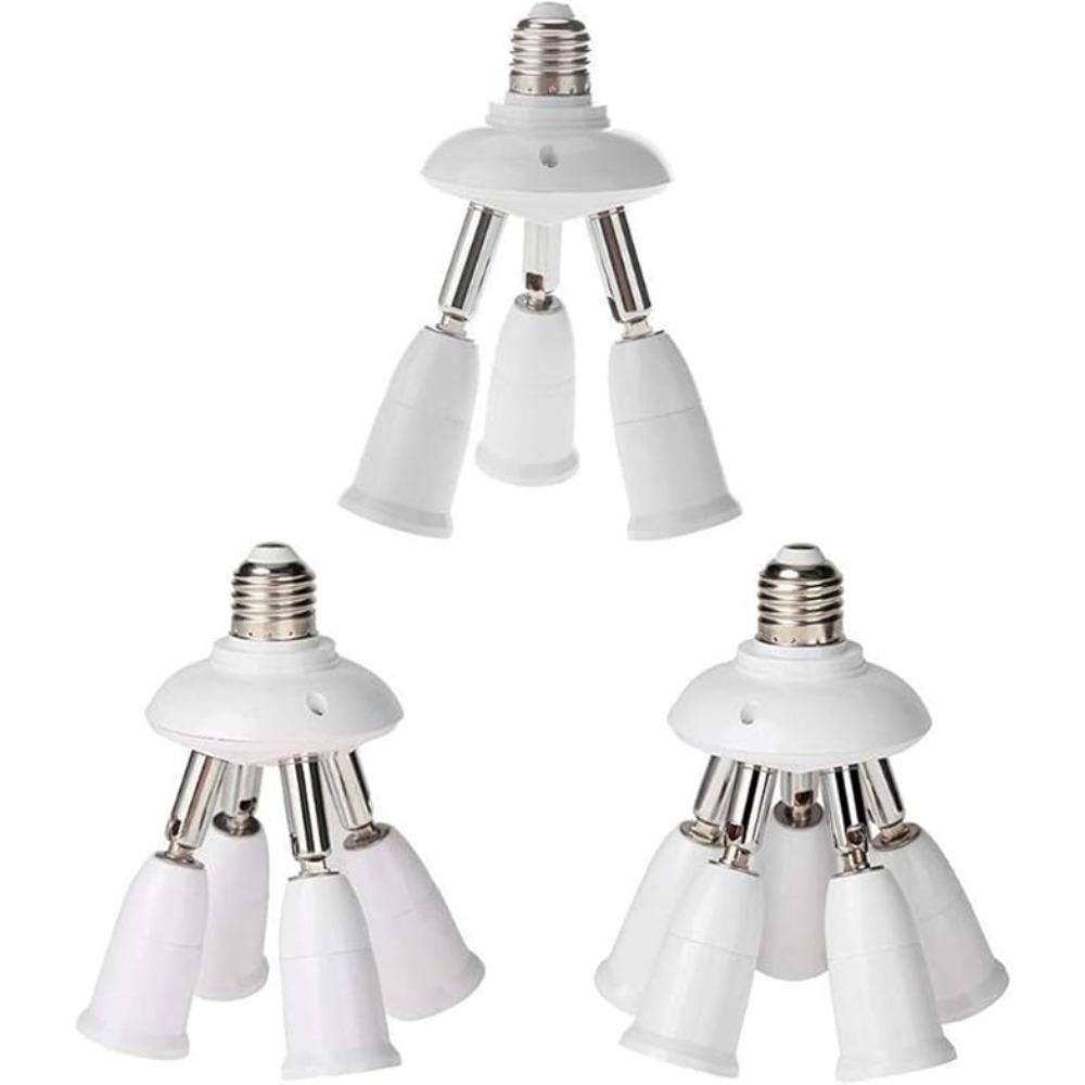 1pcs White Holder Socket Splitter Lamp Base E27 Splitter 3 Heads Adjustable E27 To E27 Base LED Bulb Adapter Converter Lamp