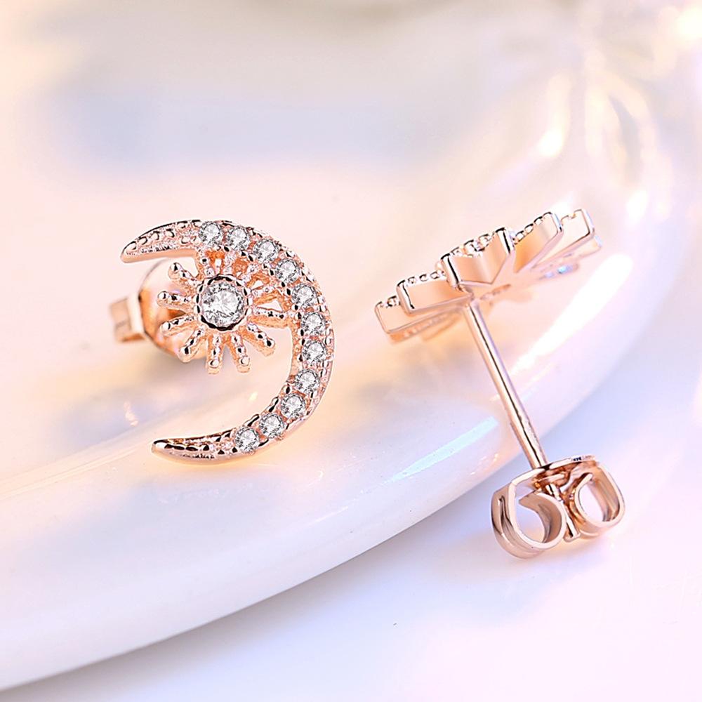 Fashionable Temperament, Asymmetrical, Star-moon Roaming, Interstellar Forest Series, Versatile Earrings