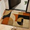 1pc Modern Abstract Geometric Puzzle Print Rug, Quick-Dry Absorbent Flannel Soft Comfort Mat, Suitable for Indoor, Kitchen and Bathroom Decor, Bath Ma