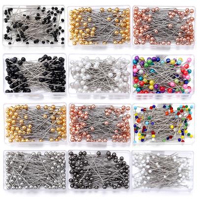 100Pcs/Box Colorful Round Ball Head Pins Stainless Steel Positioning Needles Sewing Accessoires For Dressmaking DIY Sewing Tools