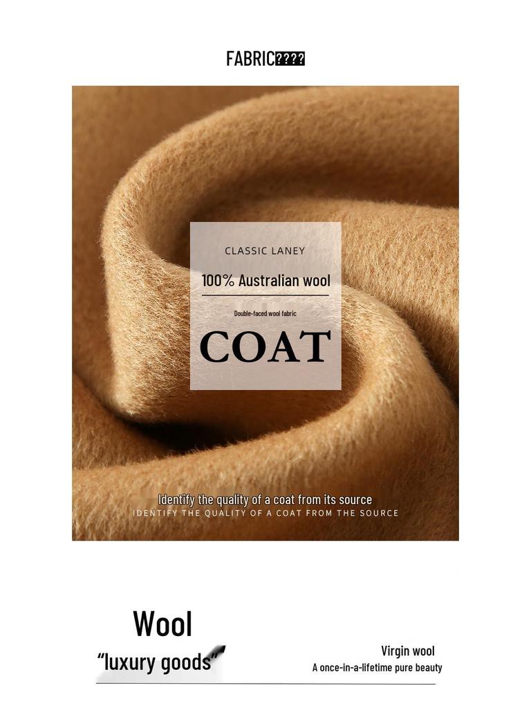 Women's Plus Size Double-Breasted Wool Overcoat with Suit Collar