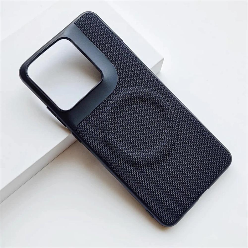 Business Sle Technology Woven Leather Magnetic Case for Motorola Signature Edge70 Ultra Fusion for Magsafe Charge Protect Cover